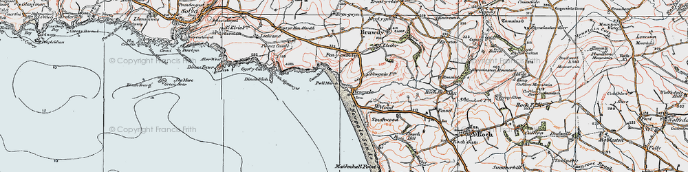 Old map of Newgale in 1922