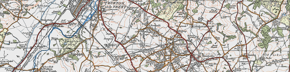 Old map of Newhall in 1921