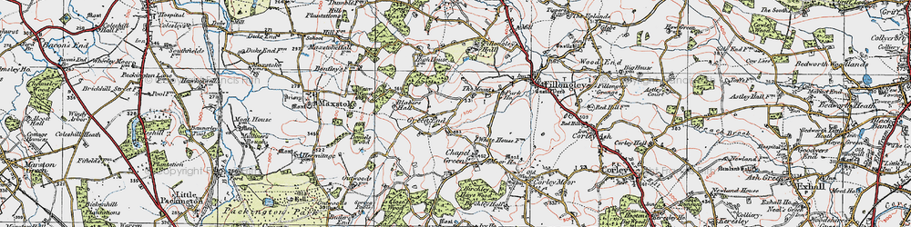 Old map of Newhall Green in 1921