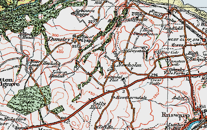 Old map of Newholm in 1925