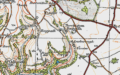 Old map of Newington Bagpath in 1919