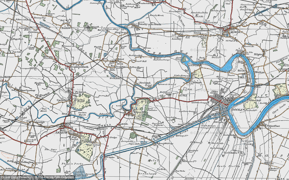 Old Map of Historic Map covering Airmyn Grange in 1924