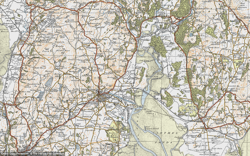 Old Map of Historic Map covering Ashes Point in 1925