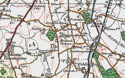Old map of Newland Common in 1919