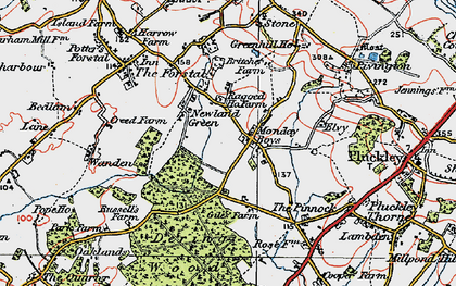 Old map of Newland Green in 1921