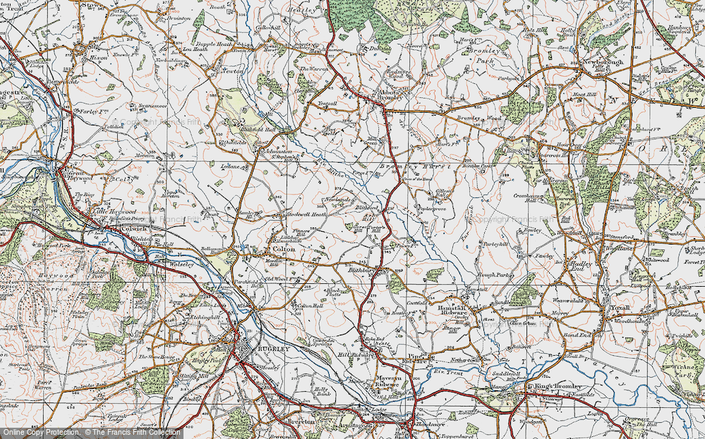 Old Map of Historic Map covering Bromley Hurst in 1921