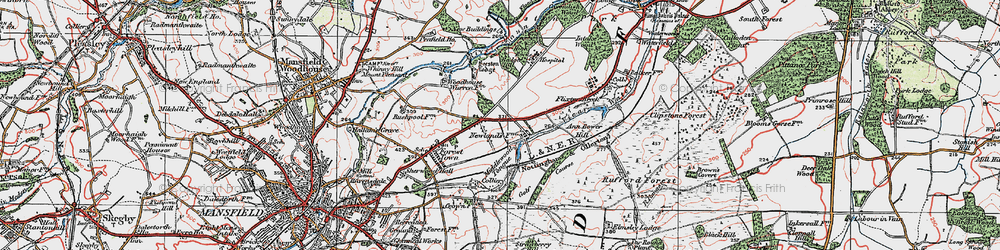 Old map of Badger Hill in 1923