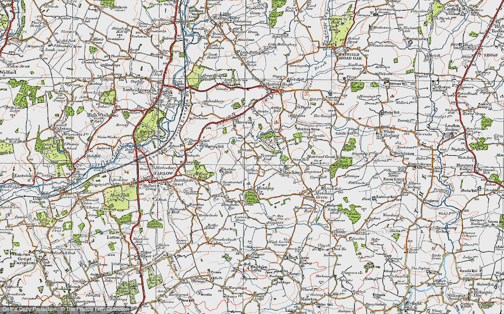 Old Map of Newman's End, 1919 in 1919