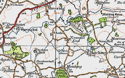 Old map of Newman's End in 1919