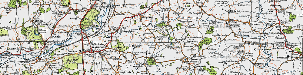 Old map of Newman's End in 1919