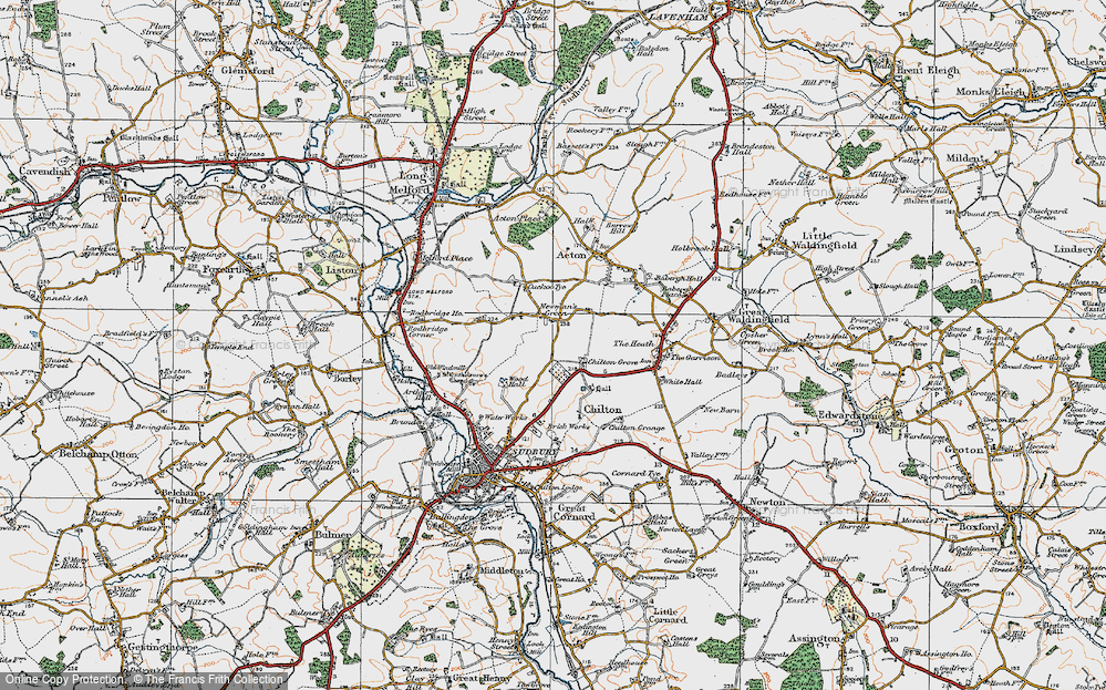 Old Map of Newman's Green, 1921 in 1921