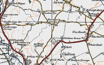 Old map of Newman's Green in 1921