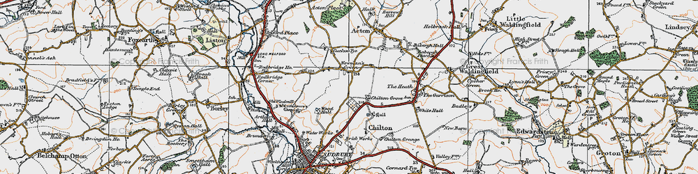 Old map of Newman's Green in 1921