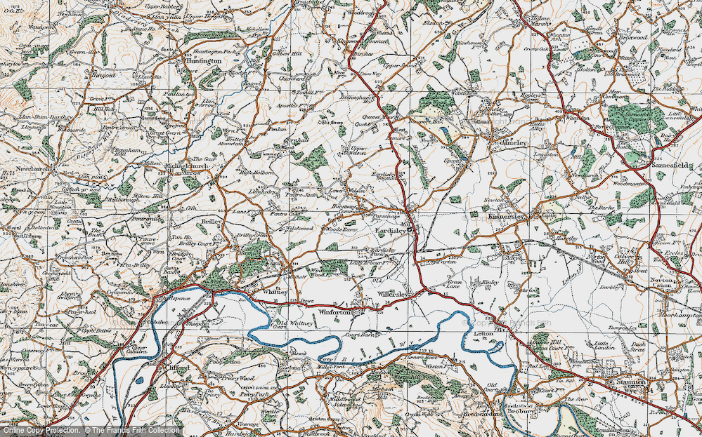 Old Map of Historic Map covering Pentre Coed in 1919