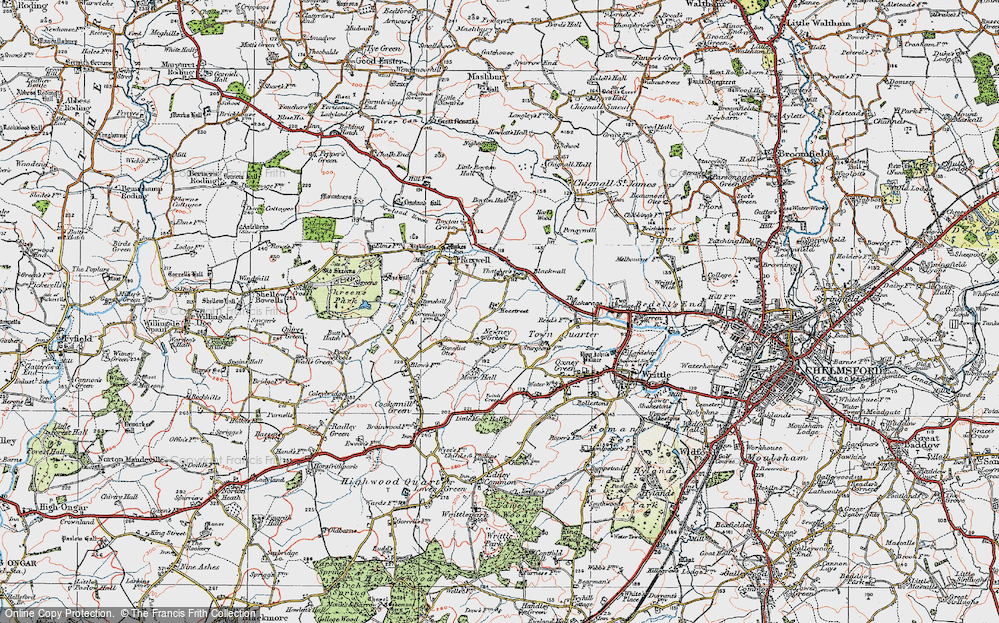 Old Map of Newney Green, 1919 in 1919