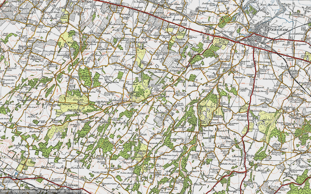 Old Map of Newnham, 1921 in 1921