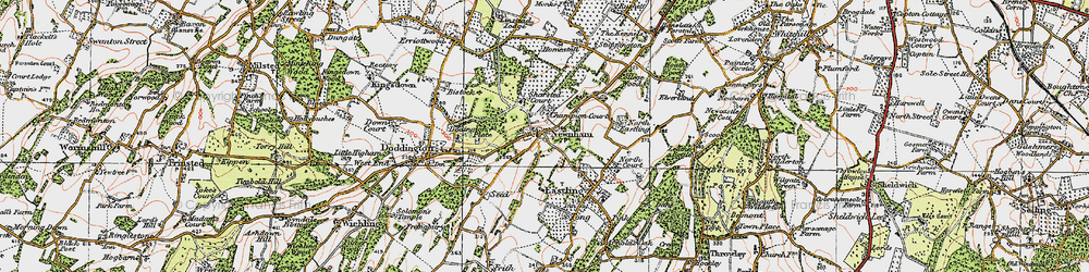 Old map of Newnham in 1921