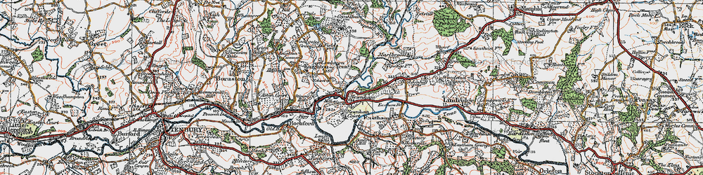 Old map of Newnham Bridge in 1920