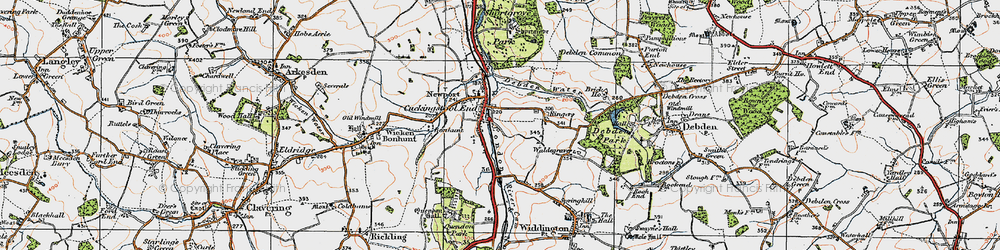 Old map of Bonhunt in 1919