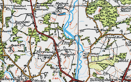 Old map of Newpound Common in 1920