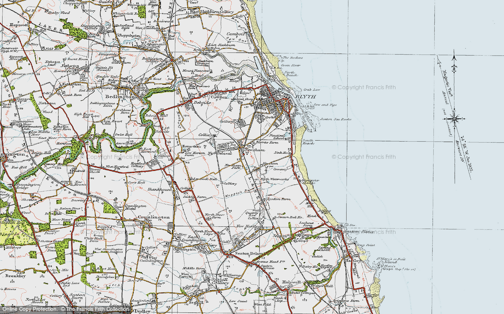 Old Map of Newsham, 1925 in 1925