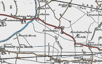 Old map of Newsholme in 1924