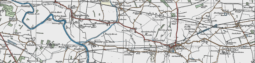 Old map of Barmby Marsh in 1924