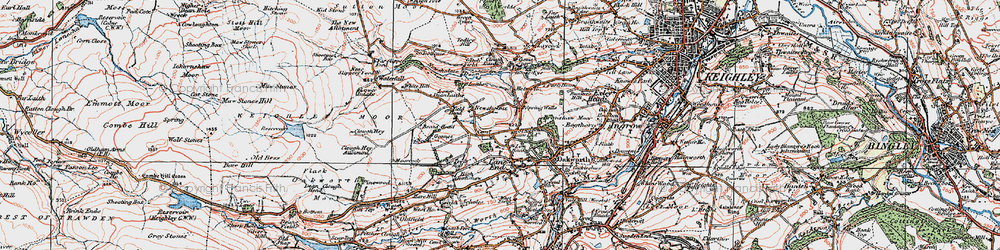 Old map of Newsholme in 1925
