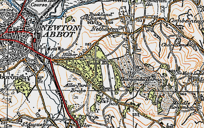 Old map of Buckland Barton in 1919