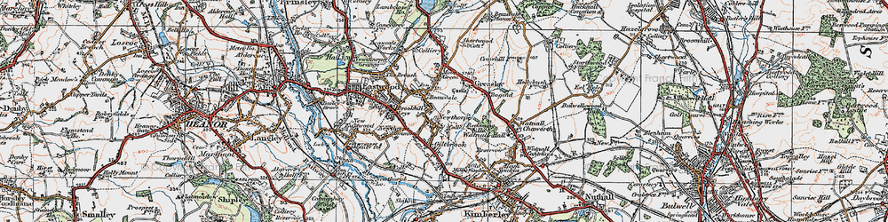 Old map of Newthorpe in 1921