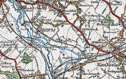 Old map of Newthorpe Common in 1921