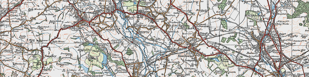 Old map of Newthorpe Common in 1921