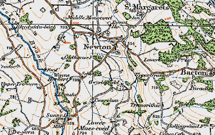 Old map of Newton in 1919