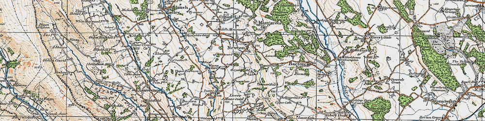 Old map of Newton in 1919