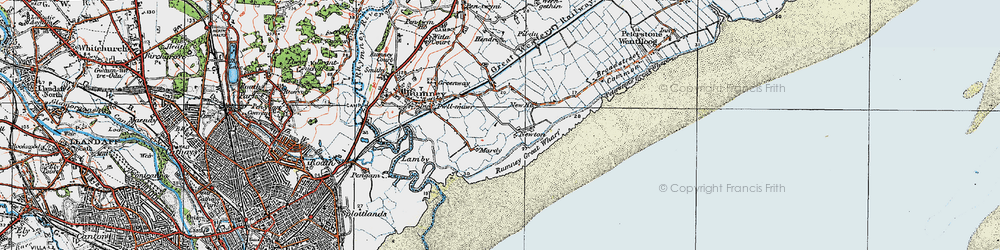 Old map of Rumney Great Wharf in 1919