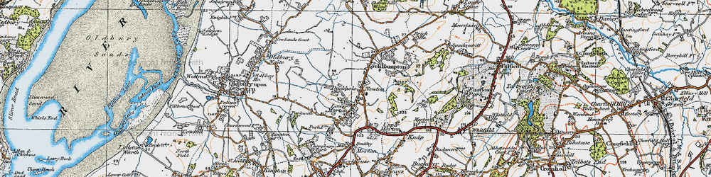Old map of Newton in 1919