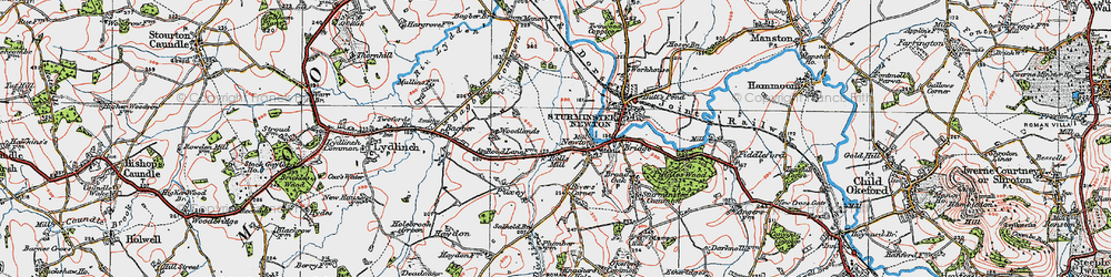 Old map of Bagber Common in 1919
