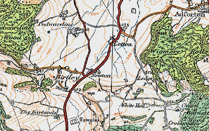 Old map of Newton in 1920