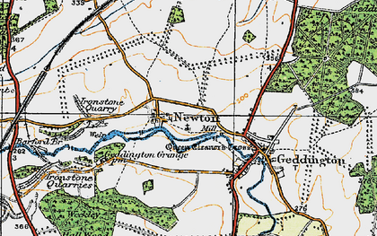 Old map of Newton in 1920