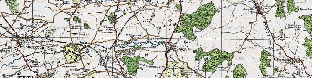 Old map of Newton in 1920