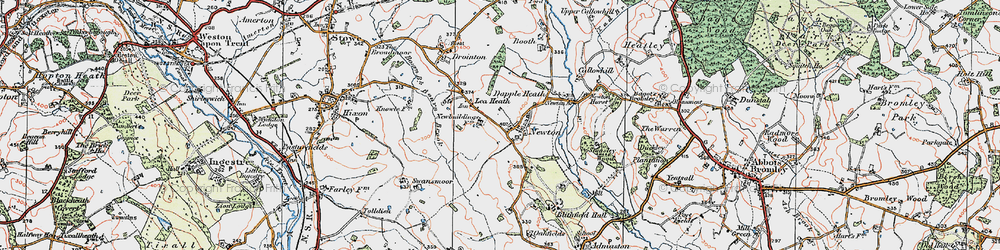 Old map of Newton in 1921