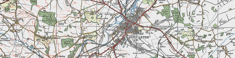Old map of Newton in 1923