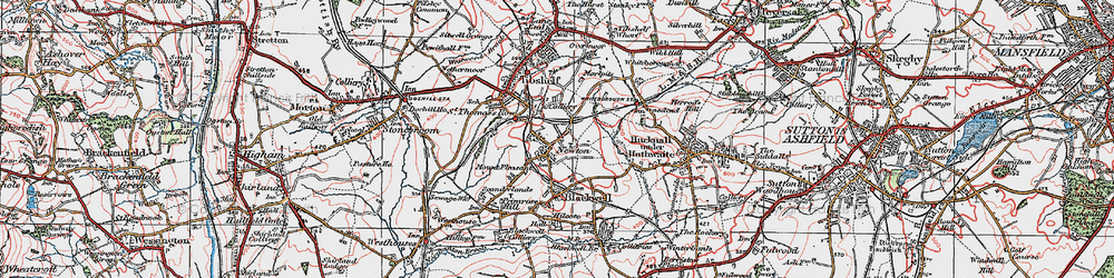 Old map of Newton in 1923