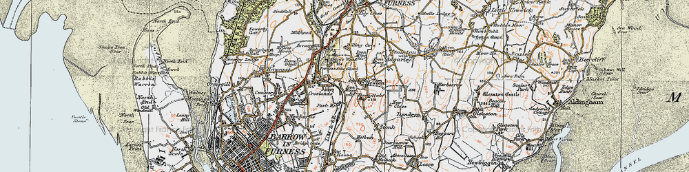 Old map of Newton in 1924