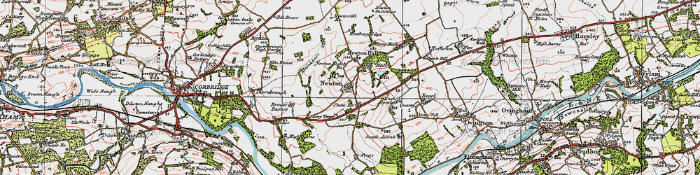 Old map of Newton in 1925