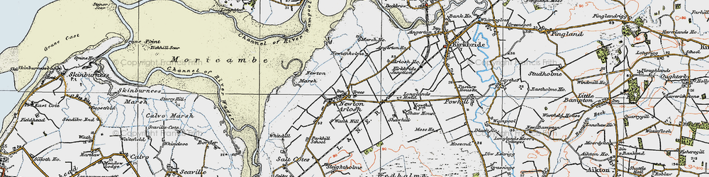 Old map of Newton Arlosh in 1925