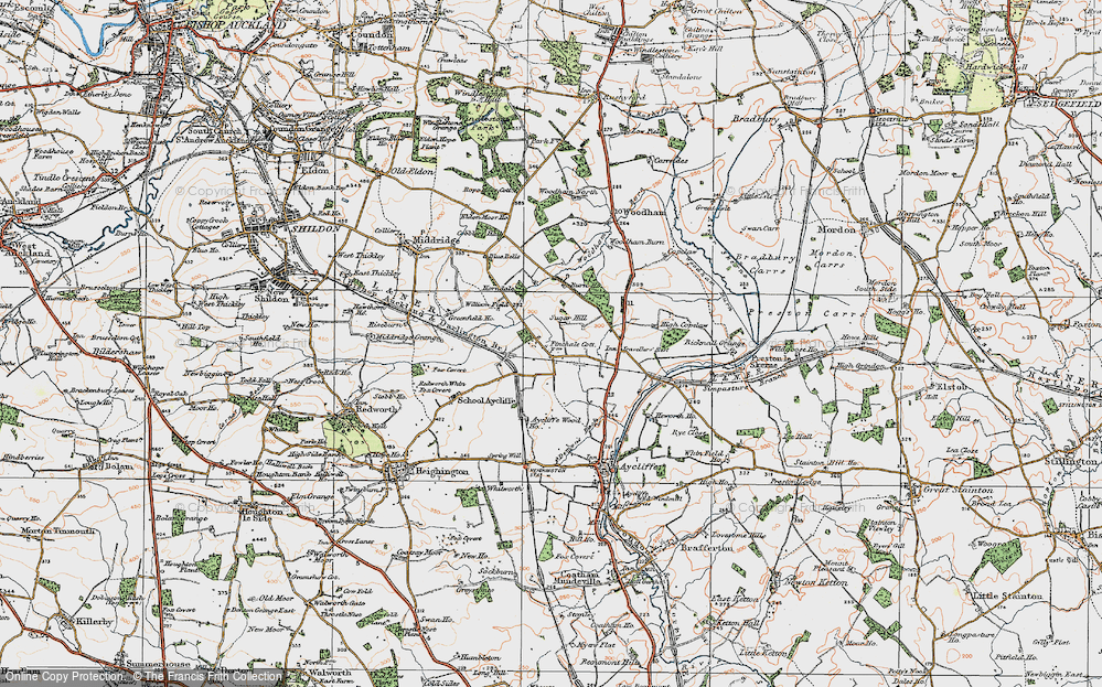 Old Map of Newton Aycliffe, 1925 in 1925