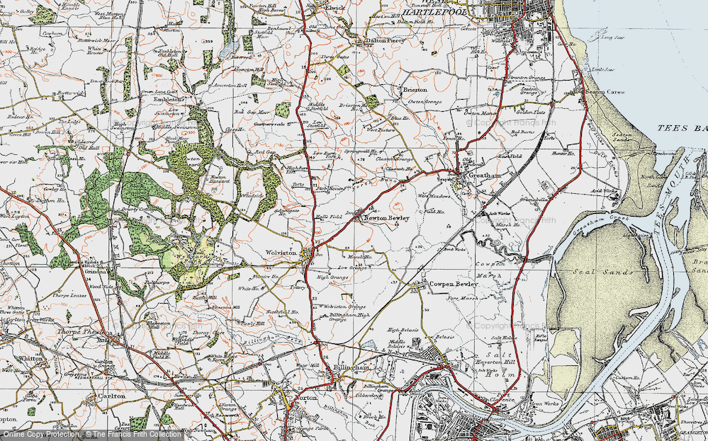 Old Map of Historic Map covering Blue House in 1925