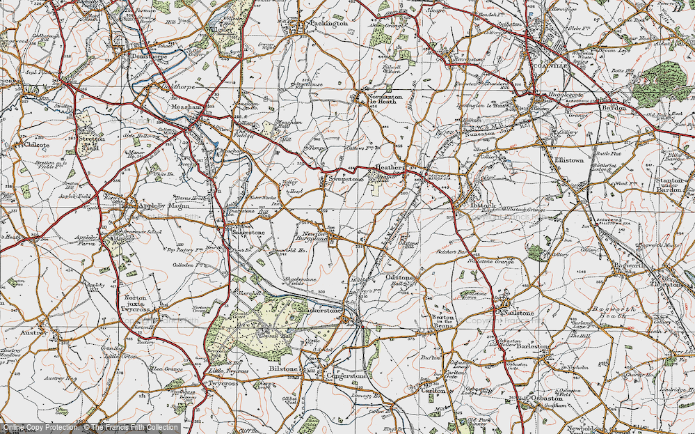 Old Map of Newton Burgoland, 1921 in 1921