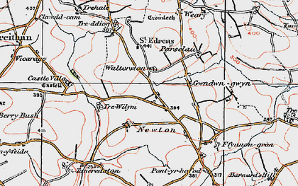 Old map of Trewilym in 1922